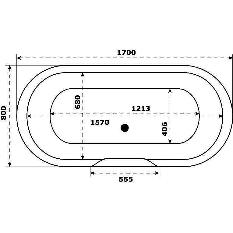 Ванна BAS Венеция 170x80 серый купить в интернет-магазине Sanbest