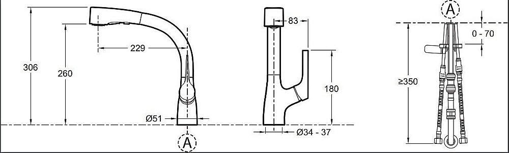 Смеситель для кухни Jacob Delafon ELATE E13963-CP купить в интернет-магазине сантехники Sanbest