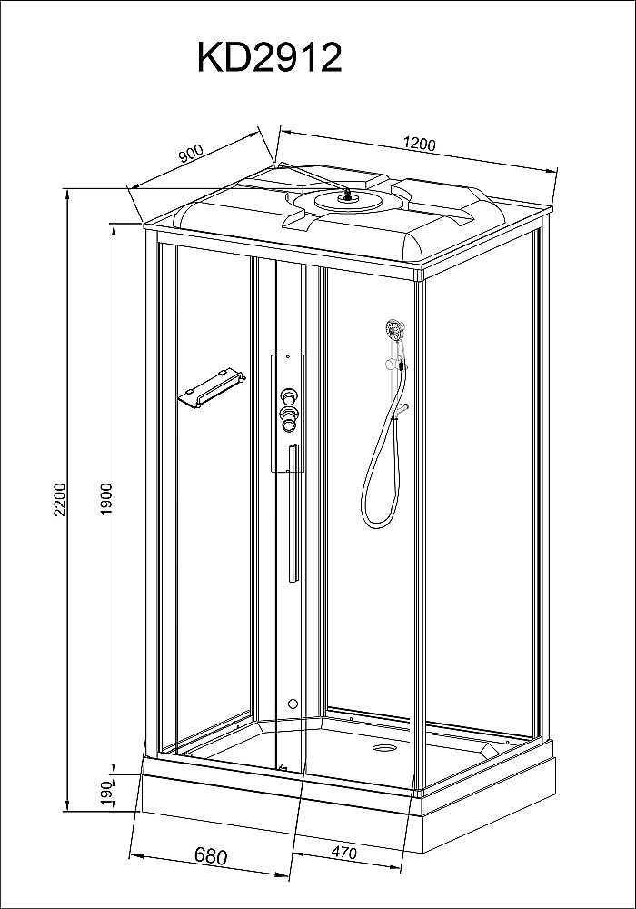 Душевая кабина AvaCan KD Серия KD2912 120х90 стандартная купить в интернет-магазине Sanbest
