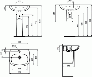 Раковина на пьедестале Ideal Standard Tesi T351501 купить в интернет-магазине Sanbest