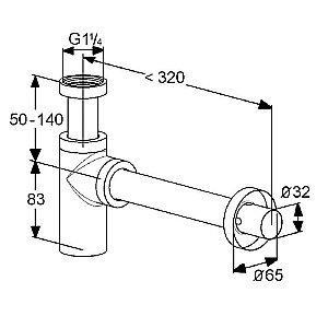 Сифон для раковины Kludi 100200500 купить в интернет-магазине сантехники Sanbest