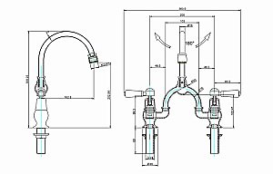 Смеситель для раковины Burlington KE27-QT WAL+W11 купить в интернет-магазине сантехники Sanbest