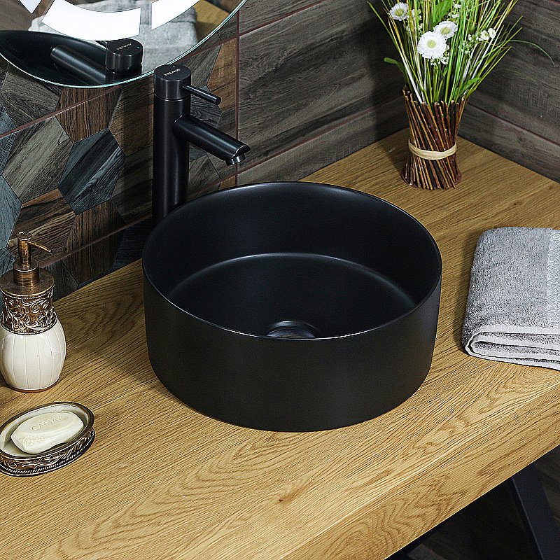Раковина Jorno Melana 36 MLN-320357MB черная матовая купить в интернет-магазине Sanbest