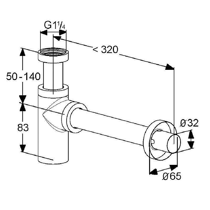 Сифон для раковины Kludi 100200500 купить в интернет-магазине сантехники Sanbest