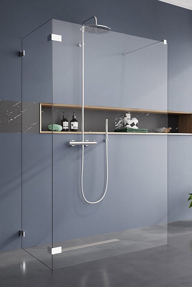 Душевое ограждение Radaway Euphoria Walk-in 110х80 стекло прозрачное/профиль хром купить в интернет-магазине Sanbest