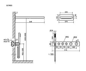 Душевая система Sancos Linn SC9023MB черный матовый купить в интернет-магазине сантехники Sanbest