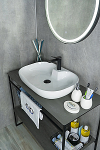 Раковина накладная Gid Lago 61 N9446b 51156 белая купить в интернет-магазине Sanbest