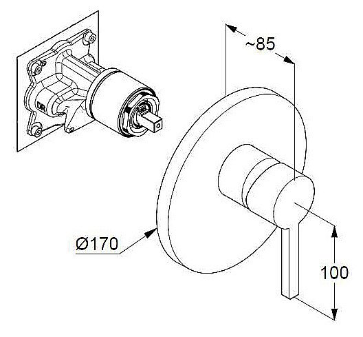 Смеситель для душа Kludi NOVA FONTE Puristic 206555315 белый матовый купить в интернет-магазине сантехники Sanbest