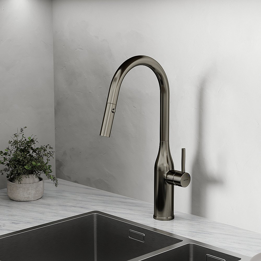 Смеситель для кухни Sancos Grand SC4002GG вороненая сталь купить в интернет-магазине сантехники Sanbest