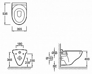 Унитаз подвесной Jacob Delafon COLLECTIVE E1755-00 купить в интернет-магазине Sanbest
