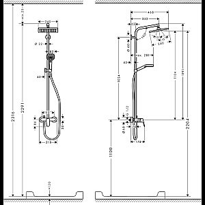 Душевая система Hansgrohe Crometta E 240 1jet Showerpipe 27284000 хром купить в интернет-магазине сантехники Sanbest