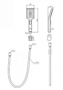 Душевой гарнитур BelBagno Luce LUC-DFS-NERO купить в интернет-магазине сантехники Sanbest