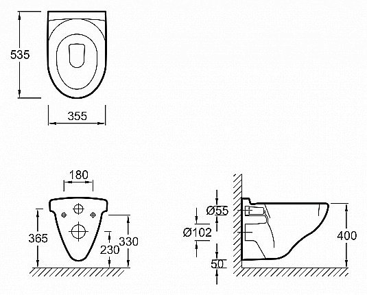Унитаз подвесной Jacob Delafon COLLECTIVE E1755-00 купить в интернет-магазине Sanbest