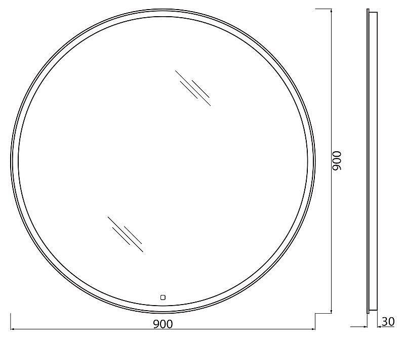Зеркало с LED-подсветкой BelBagno RNG 90 в ванную от интернет-магазине сантехники Sanbest