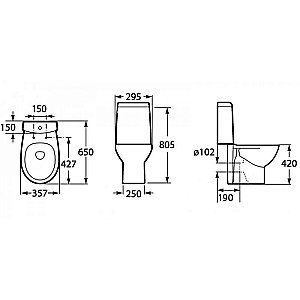 Унитаз напольный Roca Victoria Nord 342ND7000 с бачком купить в интернет-магазине Sanbest