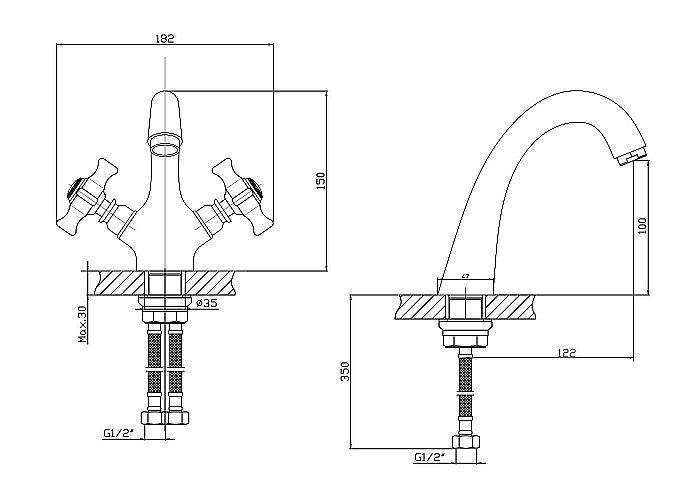 Смеситель для раковины Agger Retro-X A1702188 бронза купить в интернет-магазине сантехники Sanbest