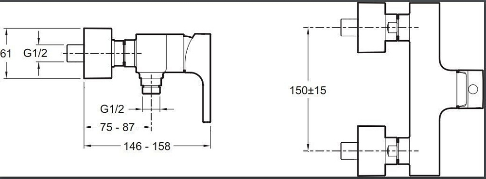 Смеситель для душа Jacob Delafon STRAYT E45371-CP купить в интернет-магазине сантехники Sanbest