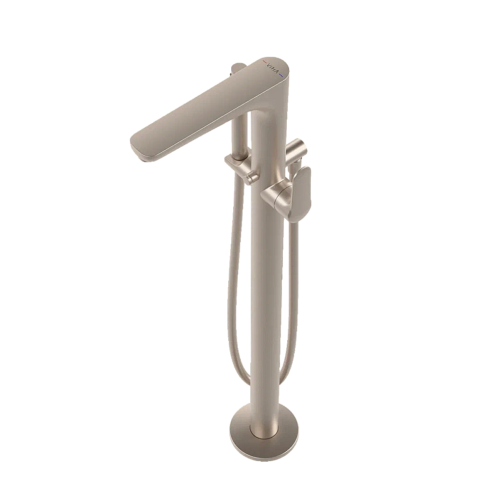 Смеситель для ванны VitrA Root Round A4274134EXP с ручным душем, брашированный никель купить в интернет-магазине сантехники Sanbest