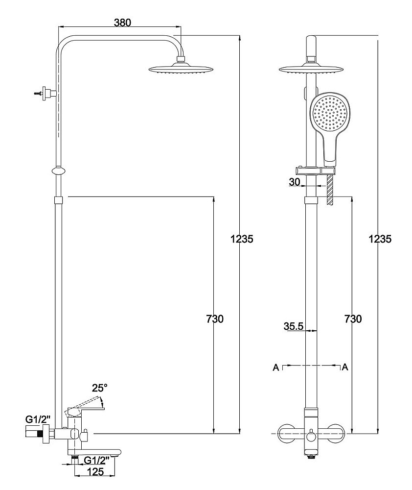 Душевая система Kaiser Arena 36182 хром купить в интернет-магазине сантехники Sanbest