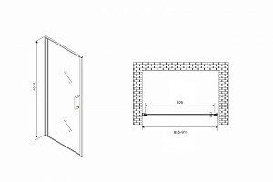 Душевая дверь Abber Sonnenstrand AG04090B 90 купить в интернет-магазине Sanbest