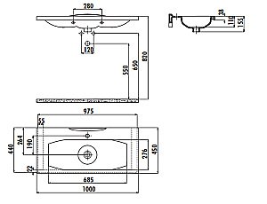 Раковина Creavit Luna 100 LN200-0000 белая купить в интернет-магазине Sanbest