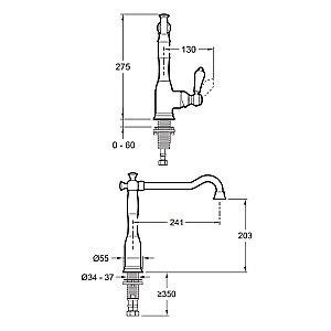 Смеситель для кухни Jacob Delafon LOUISE E24367-CP хром купить в интернет-магазине сантехники Sanbest
