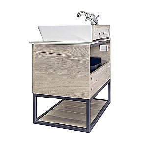 Тумба с раковиной Comforty Порто 00-00011395 60 дуб дымчатый для ванной в интернет-магазине Sanbest