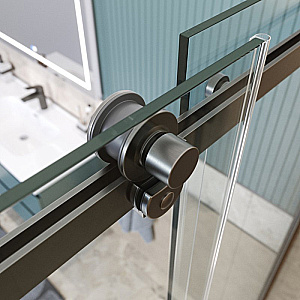 Душевой уголок BelBagno SOFT_CLOSE-2-AH-1 130х80 стекло прозрачное/профиль оружейная сталь купить в интернет-магазине Sanbest