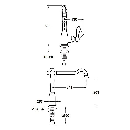 Смеситель для кухни Jacob Delafon LOUISE E24367-CP хром купить в интернет-магазине сантехники Sanbest