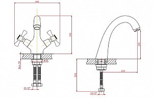 Смеситель для раковины Agger Retro A1902100 хром купить в интернет-магазине сантехники Sanbest