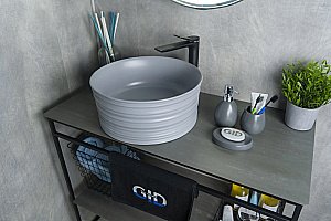 Раковина накладная Gid Esfera 41 Gm969 53335 серая матовая купить в интернет-магазине Sanbest