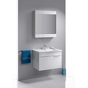 Тумба с раковиной подвесная AQWELLA Бриг 75 белая для ванной в интернет-магазине Sanbest