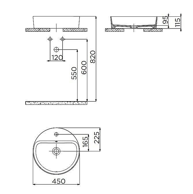 Накладная раковина CREAVIT Loop 45 LP146-00CM00E-0000 капучино матовый купить в интернет-магазине Sanbest