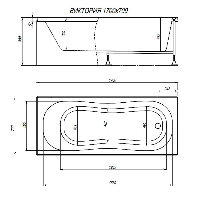 Ванна Alex Baitler Victoria 170х70 купить в интернет-магазине Sanbest