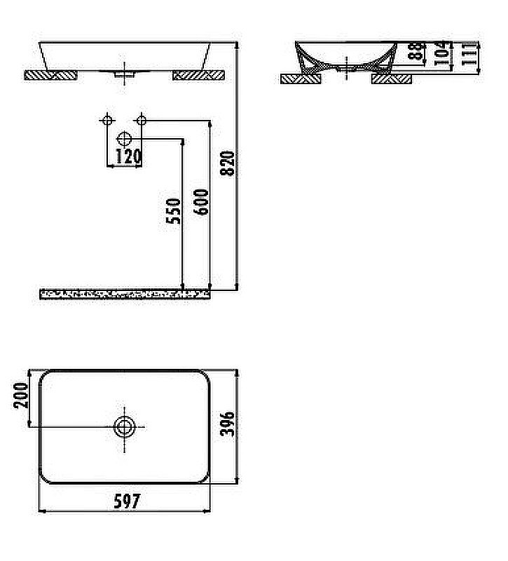 Раковина Creavit Ultra 60 UL060-00SM00E-0000 черная матовая купить в интернет-магазине Sanbest