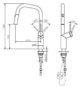 Смеситель для кухни Vincea VKF-107BN брашированный никель купить в интернет-магазине сантехники Sanbest