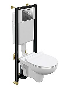 Унитаз с инсталляцией Cersanit NATURE CO DPL EO SLIM 64232 с крышкой микролифт, безободковый купить в интернет-магазине Sanbest