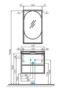 Зеркало Акватон Лофт Фабрик 50 светлое дерево в ванную от интернет-магазине сантехники Sanbest