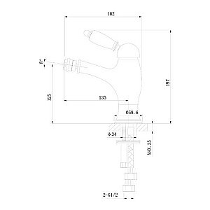 Смеситель для биде Caprigo ADRIA–Uno 02-533-VOT купить в интернет-магазине сантехники Sanbest