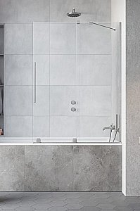 Шторка для ванны Radaway Furo Brushed Nickel PND II 150 стекло прозрачное/профиль брашированный никель купить в интернет-магазине Sanbest