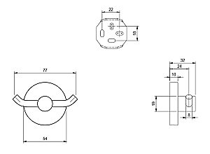 Двойной крючок для полотенец Villeroy&Boch Elements – Tender TVA15101200061 хром купить в интернет-магазине сантехники Sanbest