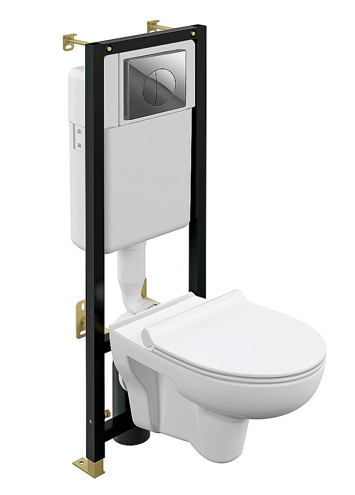 Унитаз с инсталляцией Cersanit NATURE CO DPL EO SLIM 64232 с крышкой микролифт, безободковый купить в интернет-магазине Sanbest