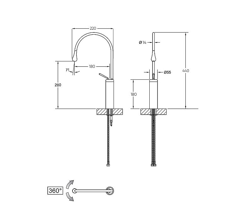 Смеситель для раковины Bronze de Luxe Scandi 9015C хром купить в интернет-магазине сантехники Sanbest