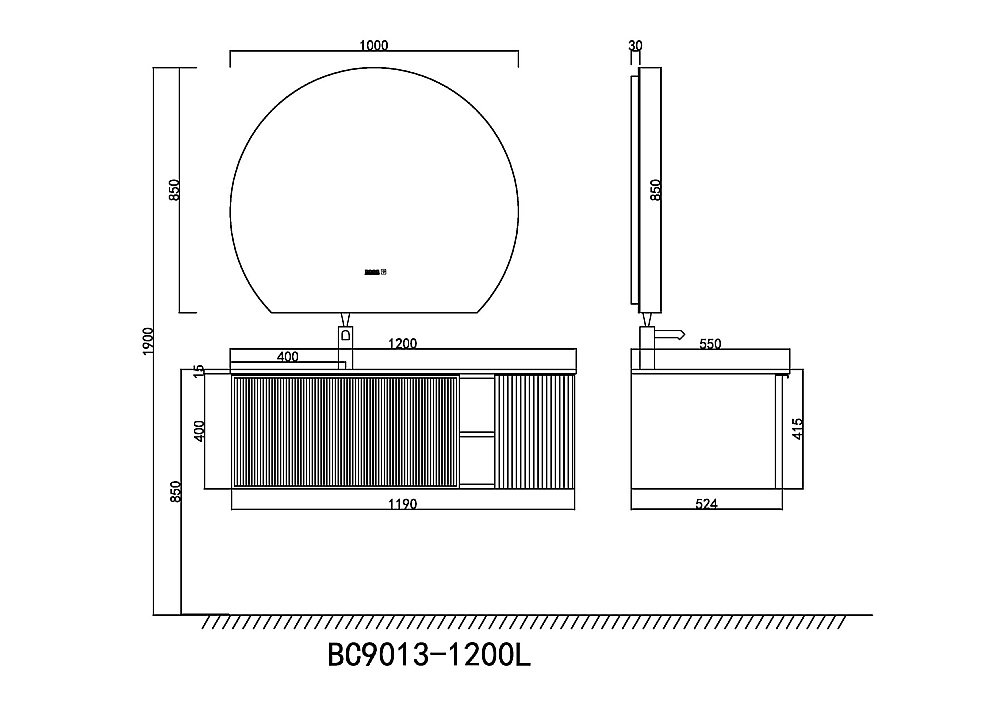 Зеркало с подсветкой BC-9013 100x85 в ванную от интернет-магазине сантехники Sanbest