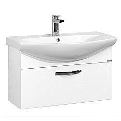 Тумба под раковину Акватон Ария 80 белая глянцевая купить в интернет-магазине сантехники Sanbest