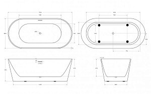 Акриловая ванна BelBagno BB416 170х80 белая купить в интернет-магазине Sanbest