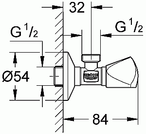 Угловой вентиль Grohe 22940 000 купить в интернет-магазине сантехники Sanbest