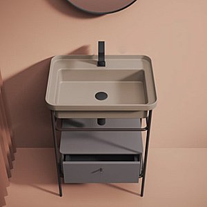 Консоль с раковиной Artceram FUORI SCALA ACA056/TFL03401/ACM039 60.5 белая для ванной в интернет-магазине сантехники Sanbest