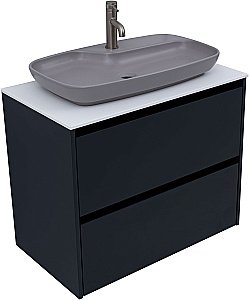 Тумба с раковиной Allen Brau Activity 80 1.34004.AM антрацит матовый/черный брашированный для ванной в интернет-магазине Sanbest