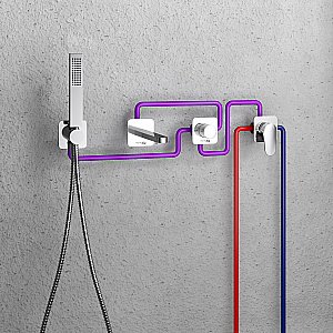 Смеситель для ванны WasserKRAFT Ems 7600 A7651.303.305.280.197.346  глянцевое золото купить в интернет-магазине сантехники Sanbest